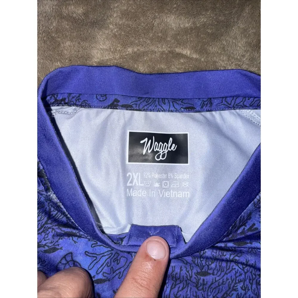 Waggle Golf Men’s 2xl Golf Polo Tree Print - Picture 3 of 6